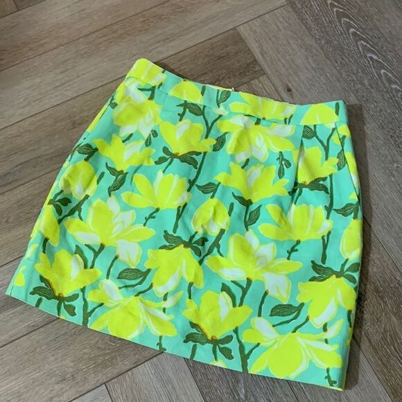 J Crew Factory Mini Skirt-Floral Printed Basketweave - Picture 1 of 7